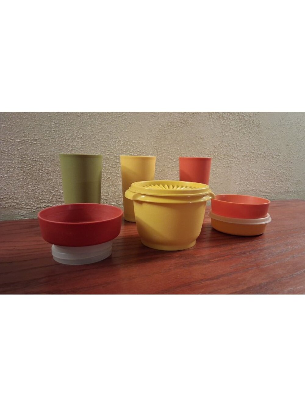 Vintage Tupperware Harvest Lot Cups (3) Small Storage Bowl (1) Snack Bowls (3)